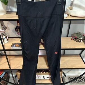 Black Athletic Pants with Red Logo TComfifits  woman’s m leggings with flare